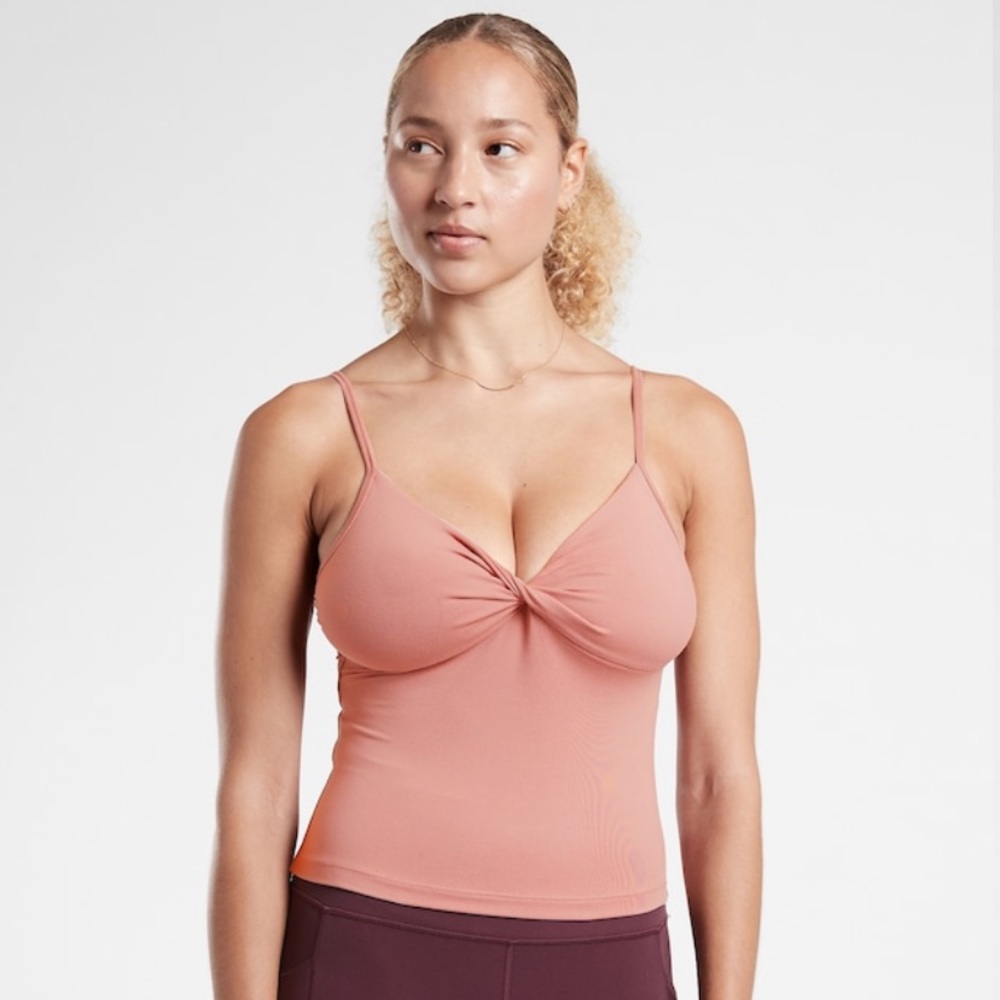 NWT Athleta Powervita twist top in size small. Palermo pink